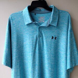 Under Armour Golf Polo Aqua HeatGear Loose Wicking Short Sleeve Men Size 2XL